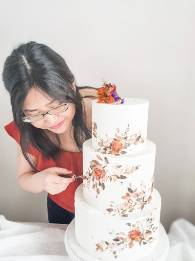 Maggie Herron 3 tier buttercream painted cake